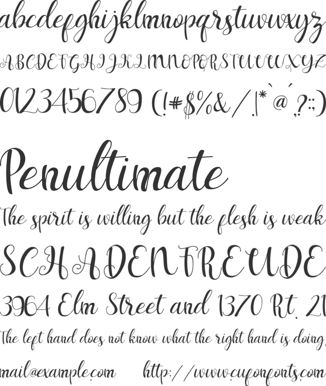 Elizabeth Darby font preview