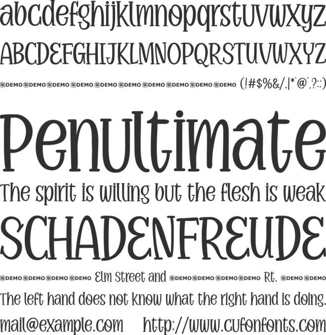 Drafty Windows font preview