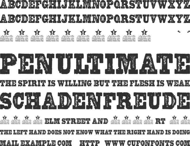 REWARD PERSONAL USE font preview