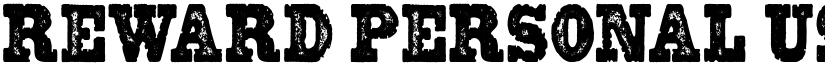 REWARD PERSONAL USE Regular font