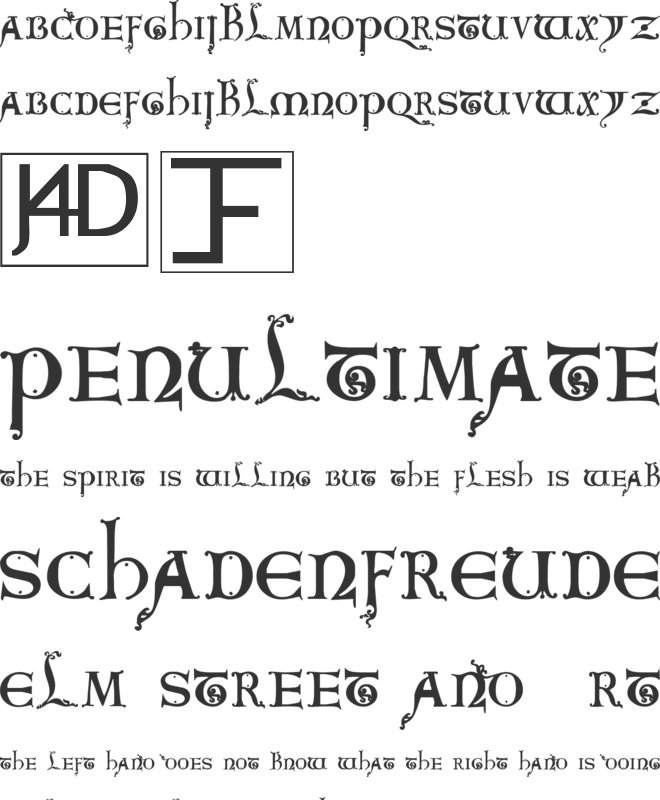 King Arthur font preview