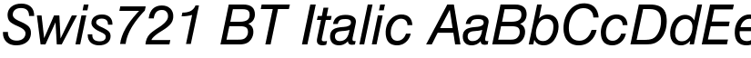 Swis721 BT Italic font