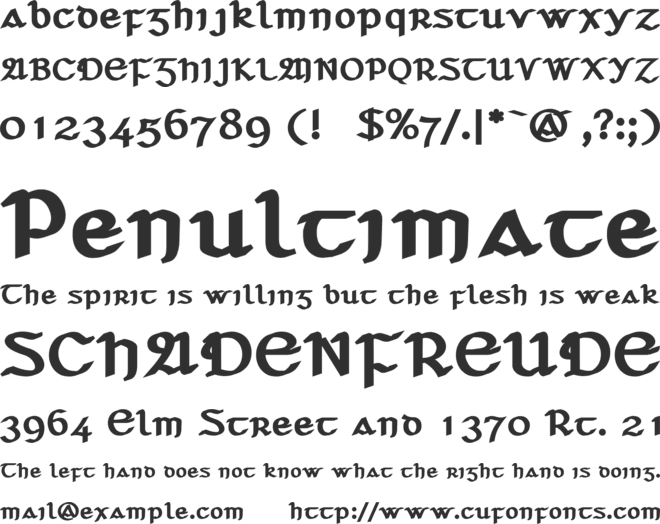 Seanchl font preview