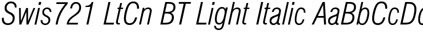 Swis721 LtCn BT Light Italic font