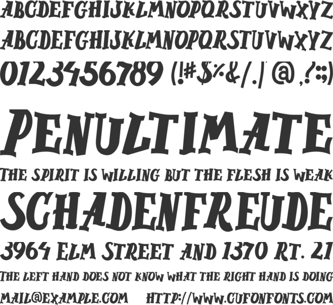 ROAR ROCK font preview