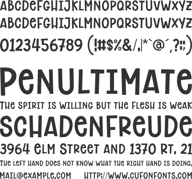 Chicken Dinner font preview