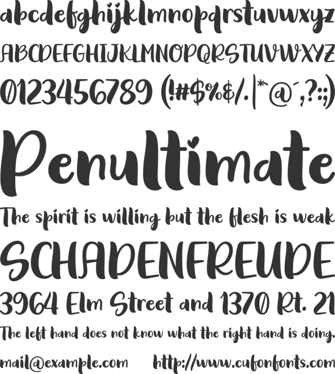 Behind The Scenery font preview