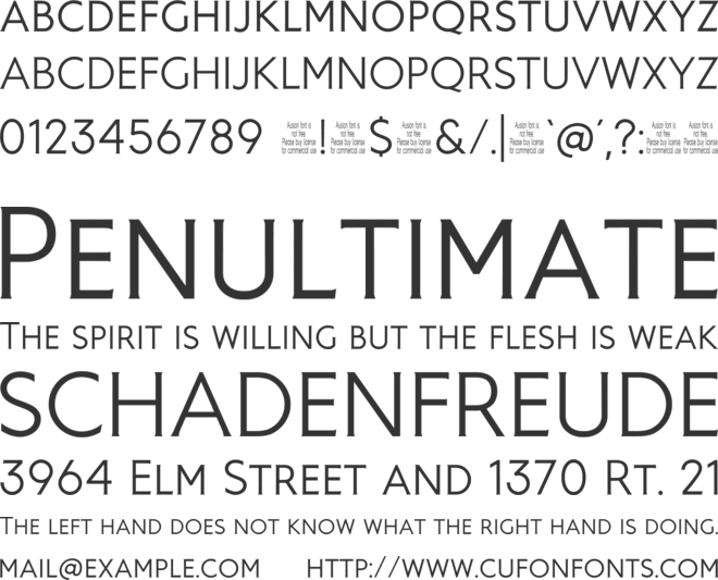 Ausion Personal Use font preview