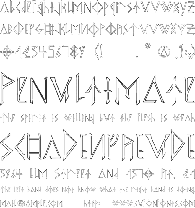 Odin Spear font preview