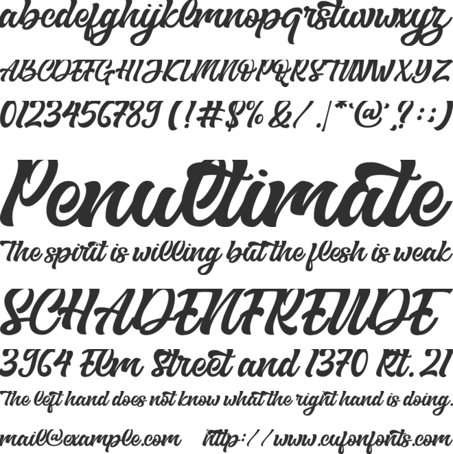 The Bride font preview