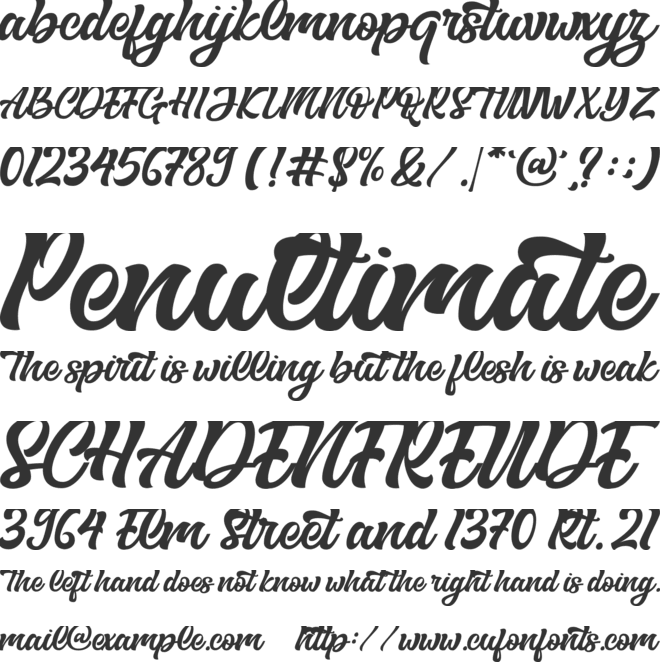 The Bride font preview