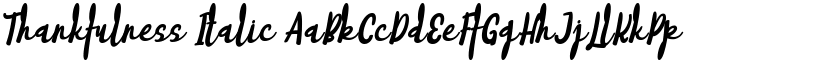 Thankfulness Italic font