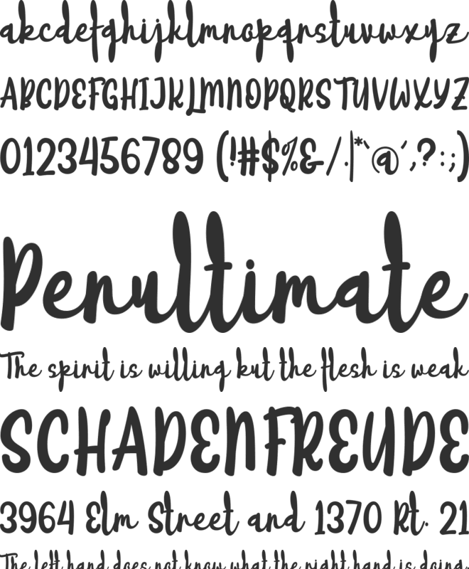 Thankfulness font preview