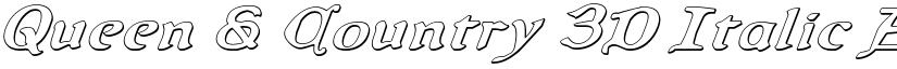 Queen & Country 3D Italic font
