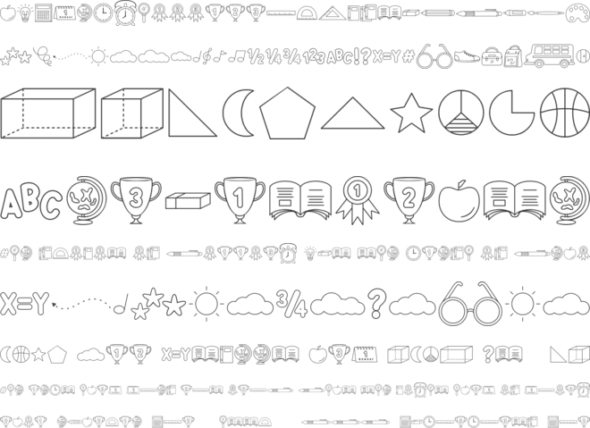 Best School Dingbat font preview