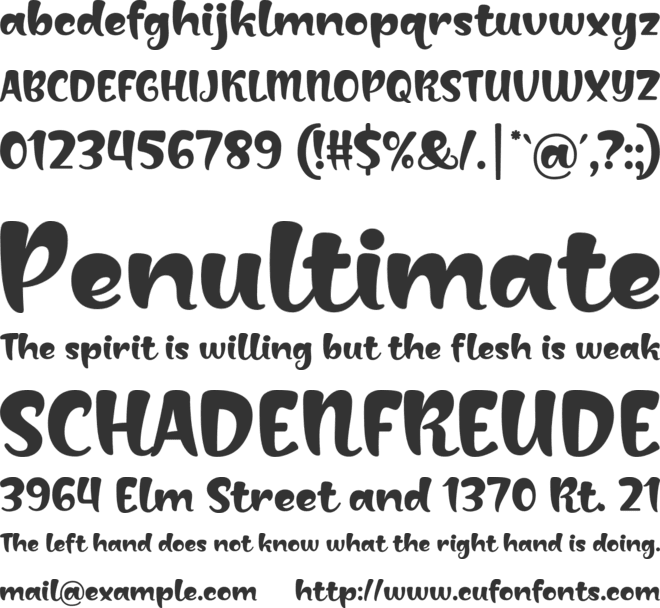 Baligle font preview