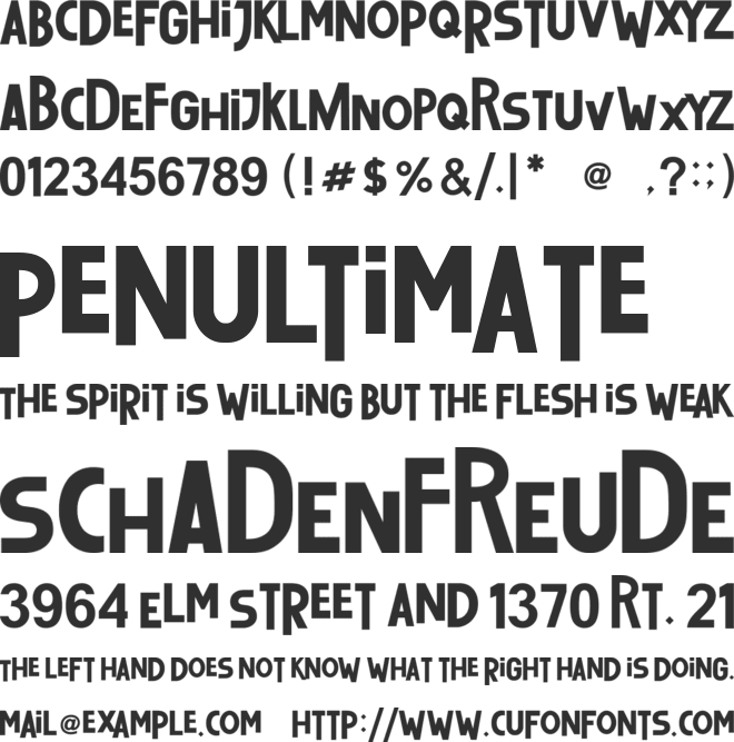 Up and Down font preview