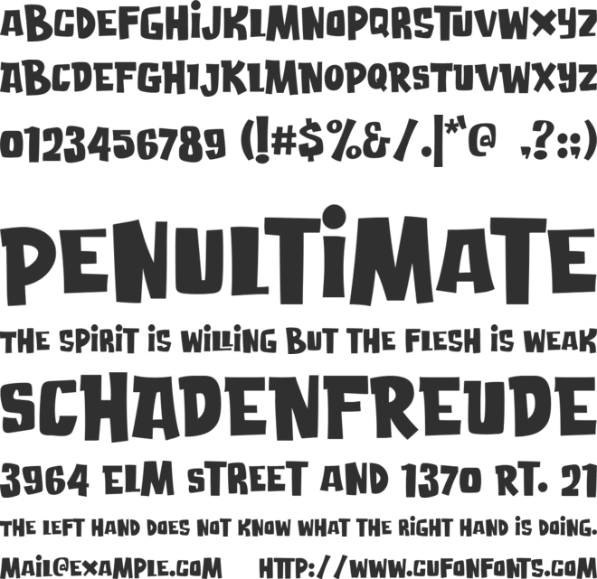 Attack Of Monster font preview