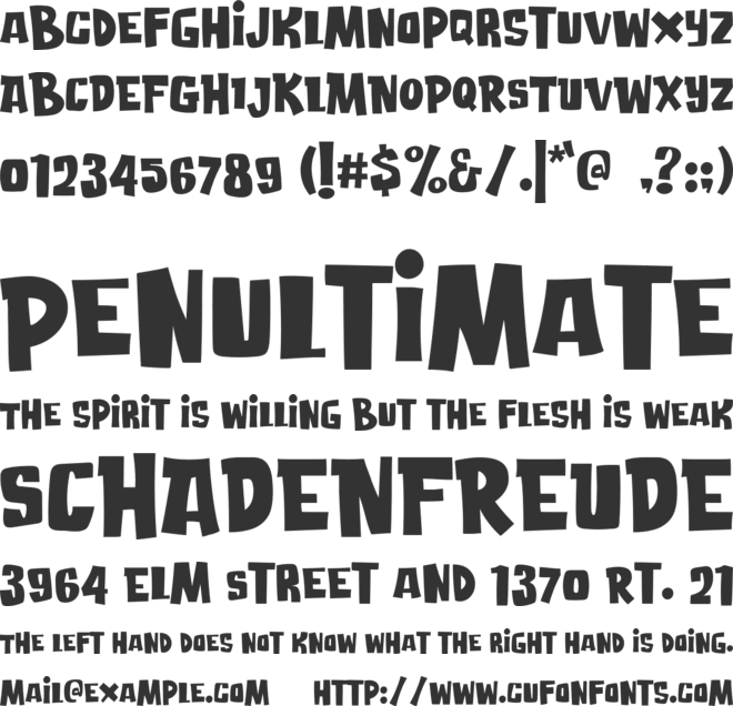 Attack Of Monster font preview