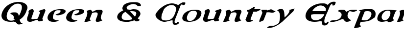 Queen & Country Expanded Italic font