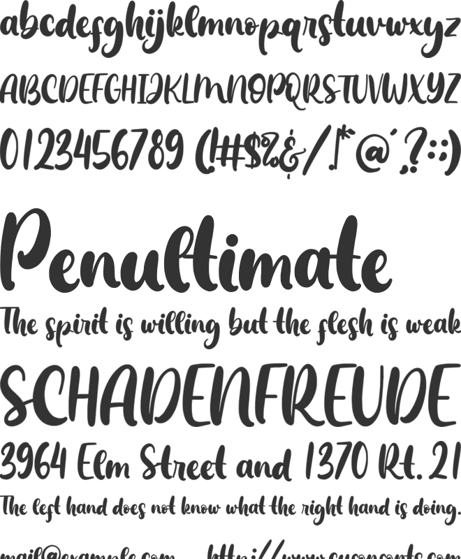 The Sandwich font preview
