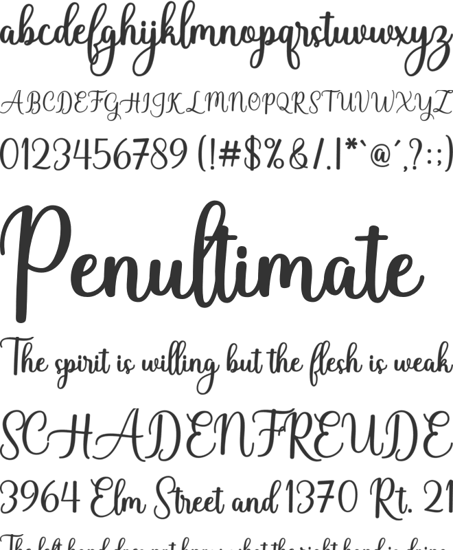 Baby Valentina font preview