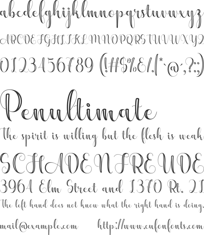 Alyne font preview