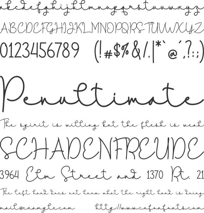 Southam font preview