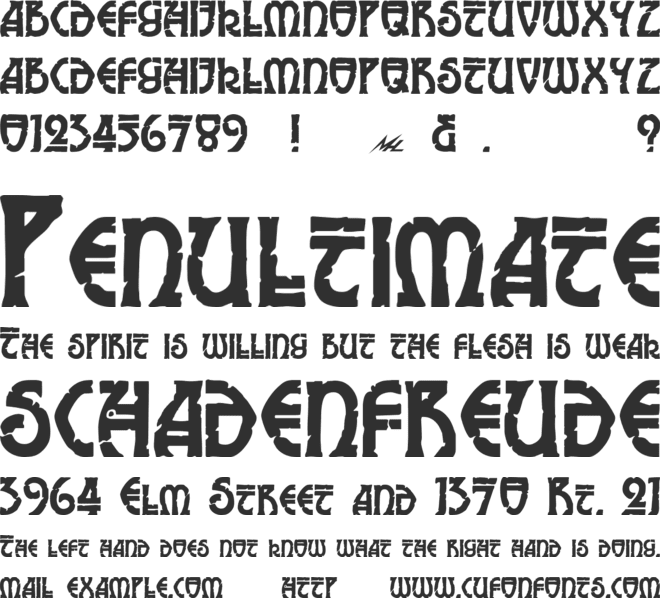 Elric font preview