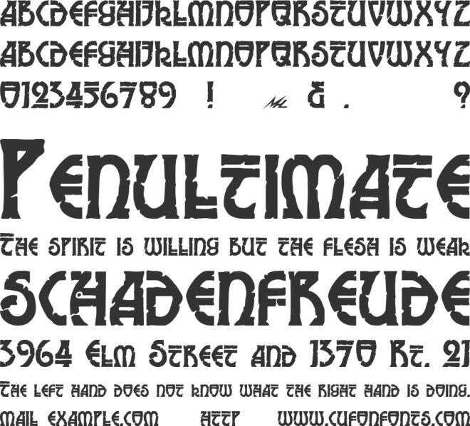 Elric font preview