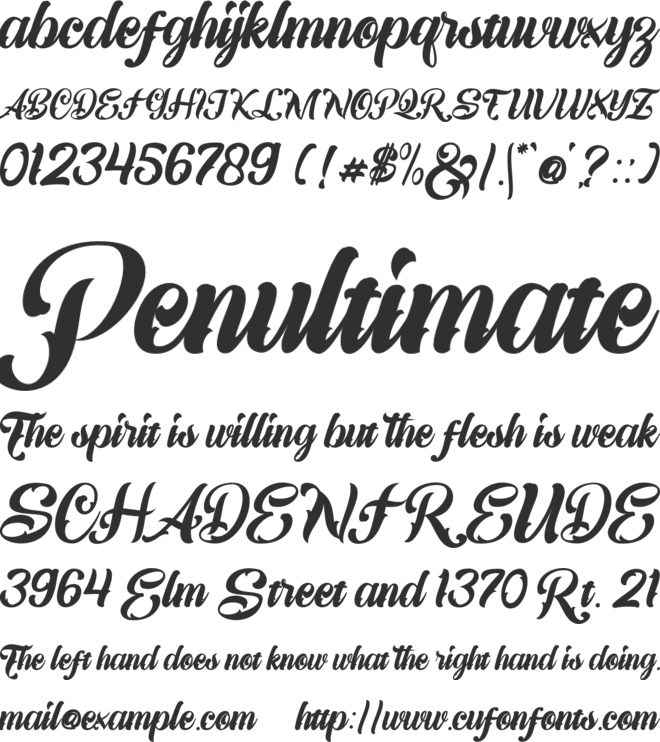 The Queen of Love font preview