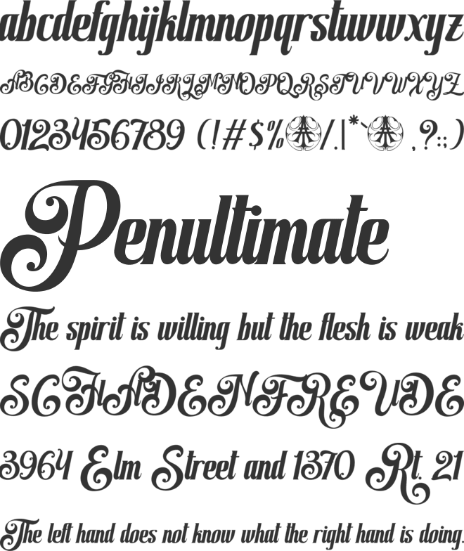 Rubra Costa Personal Use Only font preview