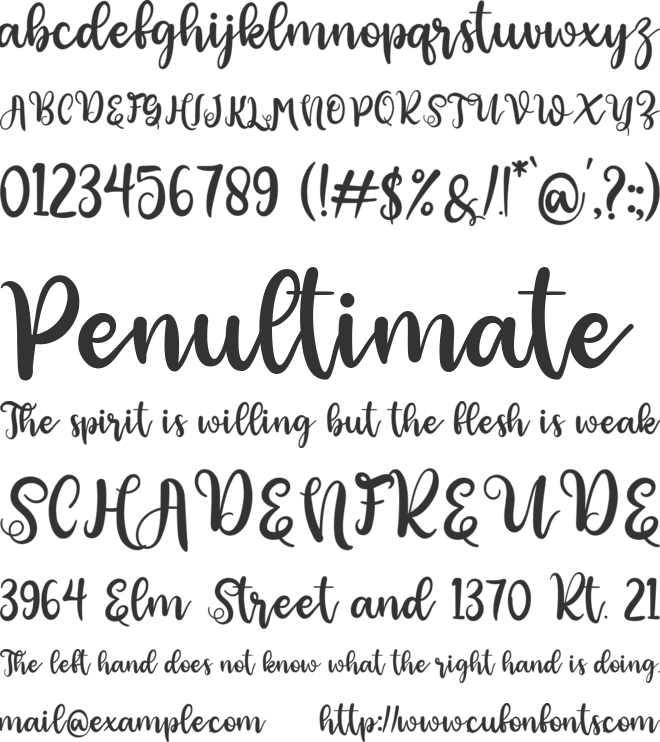 haney lovely font preview