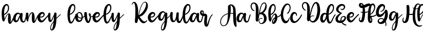 haney lovely Regular font