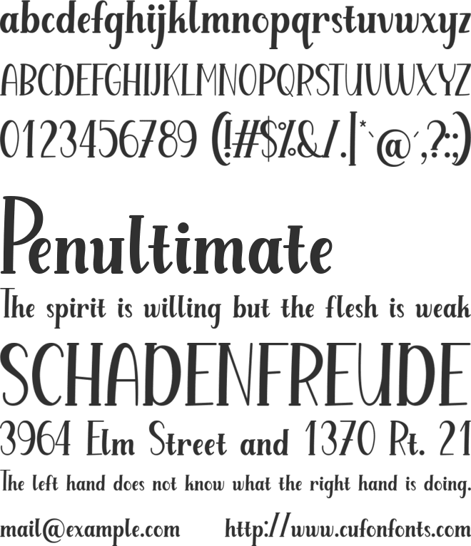 Aynha font preview