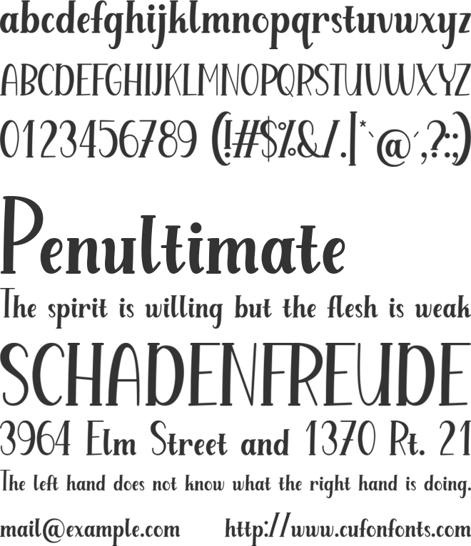Aynha font preview