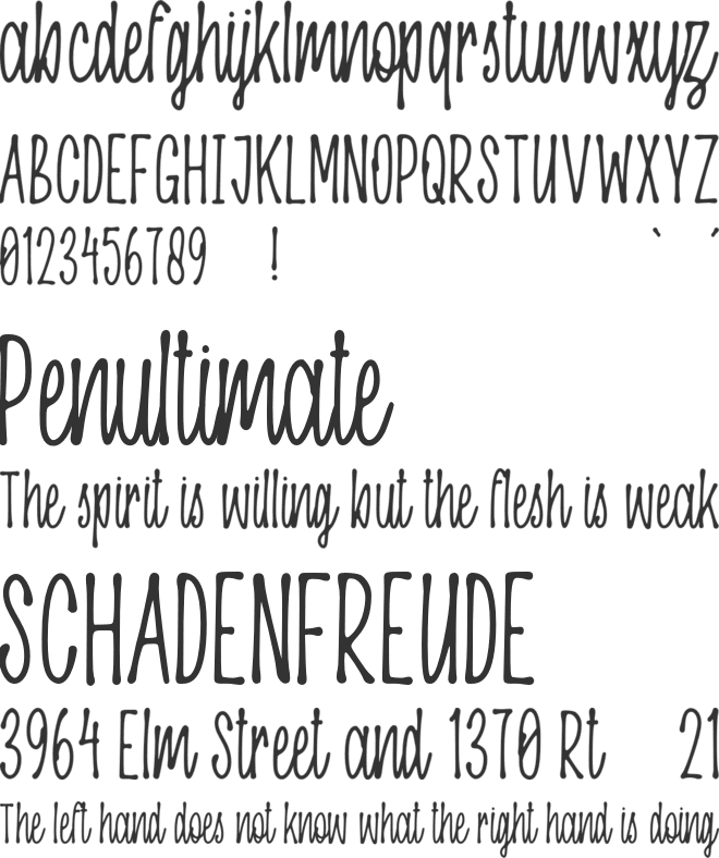 Oranjipen font preview