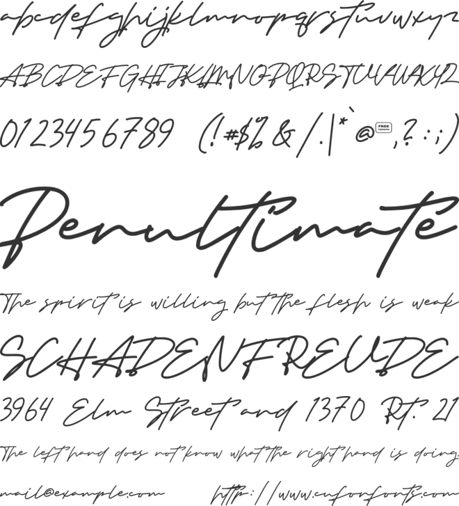 Senja Free Trial font preview