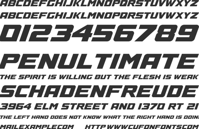 A4 SPEED font preview