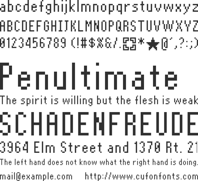 Puzzle Tale Pixel BG font preview