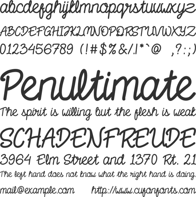 Nuliso Donationware font preview