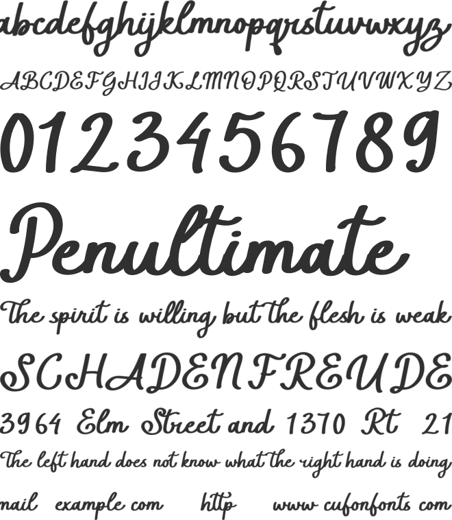 Sunday in Adelaide font preview