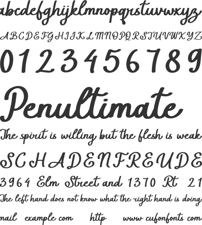 Sunday in Adelaide font preview