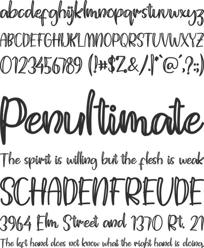 Holliday Spring font preview