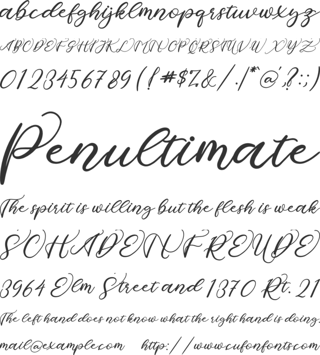 Rallia irma font preview