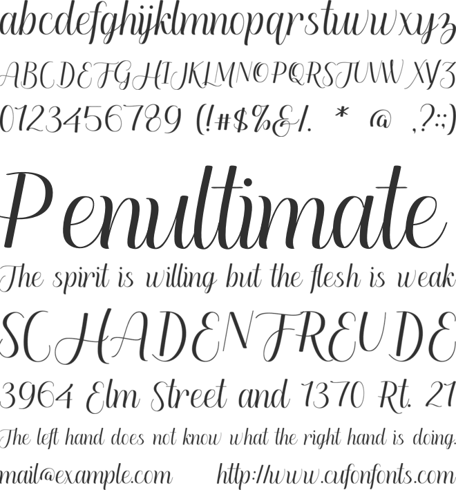 Gery Harumy font preview