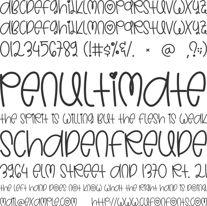My Cutie Unicorn font preview