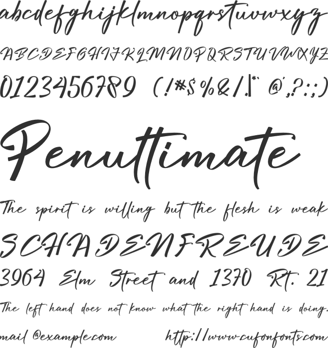 Bright Hunter font preview