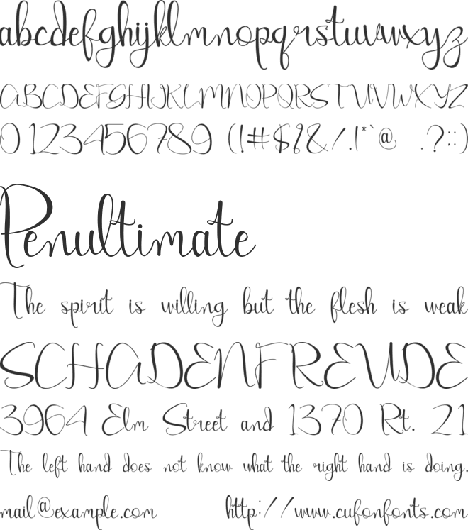Amillea - Personal Use font preview