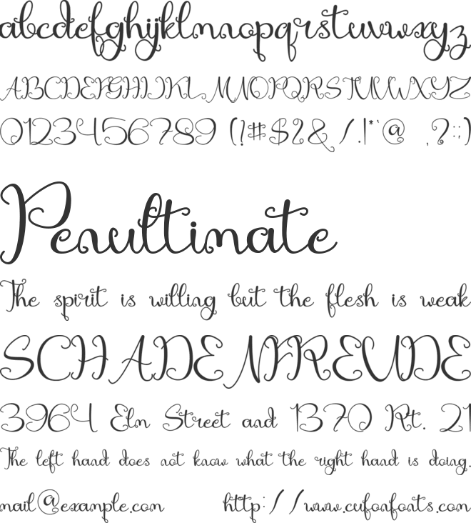 Mirandany - Pesonal Use font preview